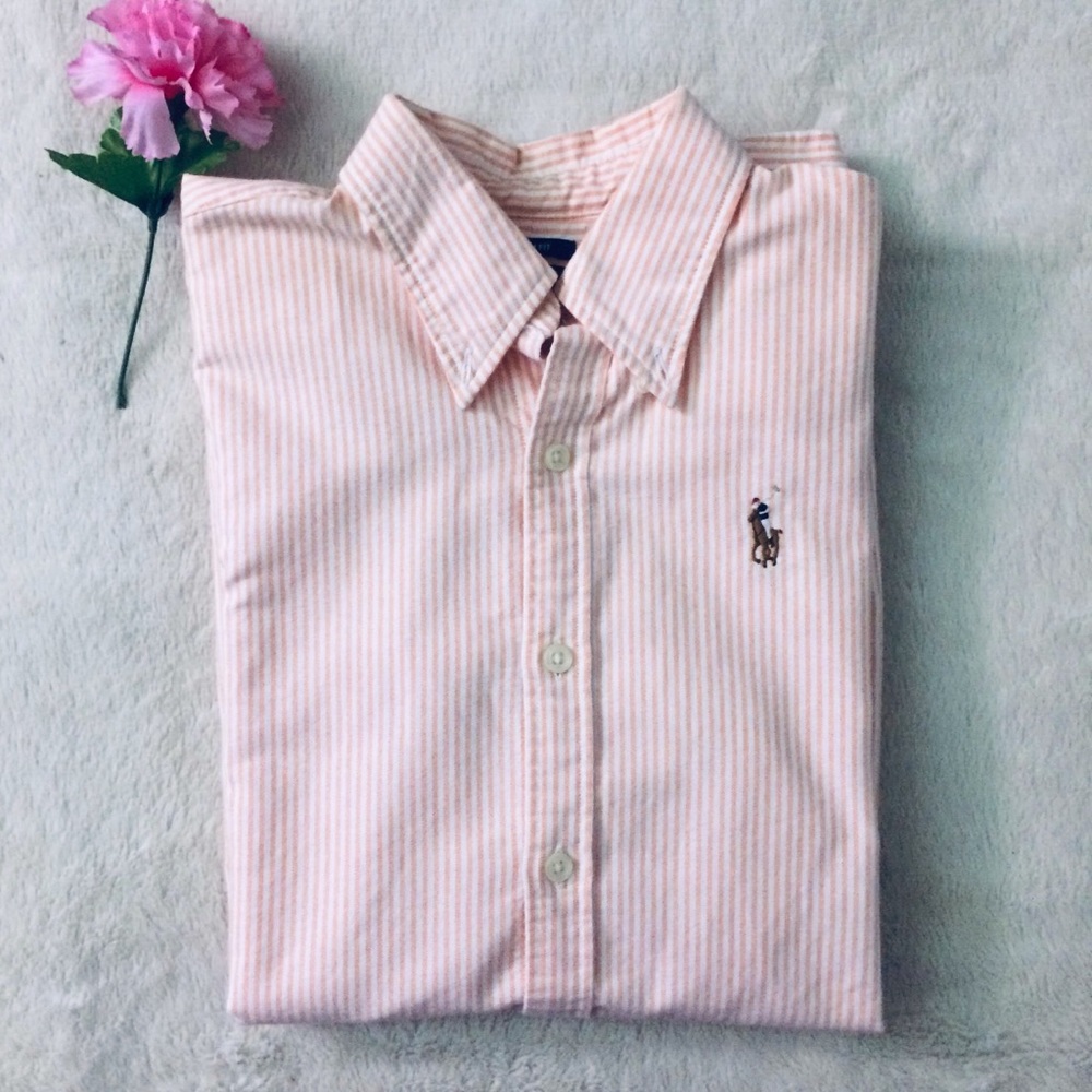 Pink striped Ralph Lauren slim fit button down